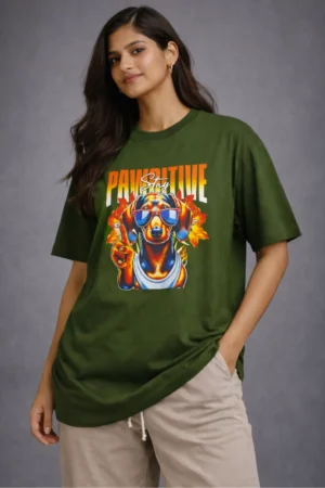 Stay Pawsitive – Oversized Tee. For Women