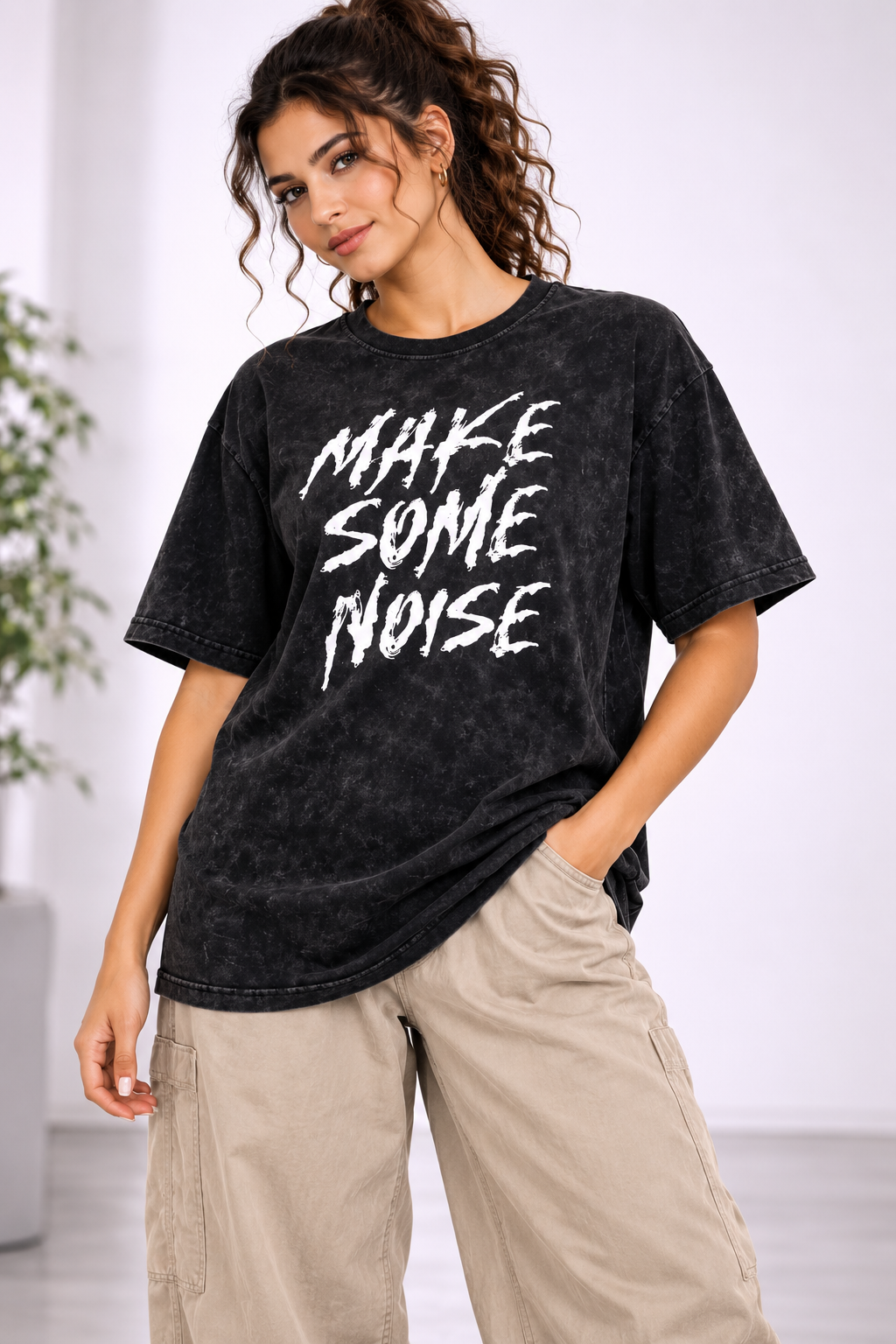 Make Some Noise – Acid-Wash Tee. For Women