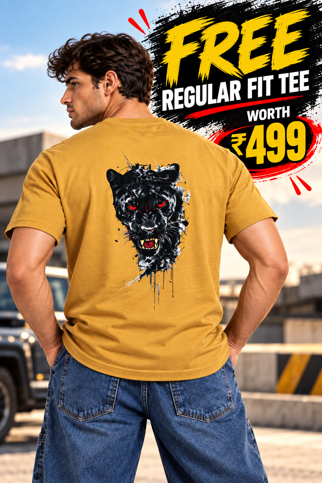 Stay Pawsitive – Oversized Tee. For Men - Image 3