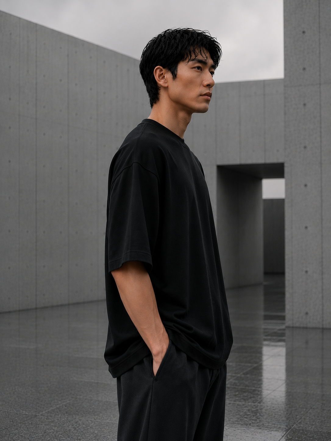 Dark Nocturne black Oversized Tee - Image 3