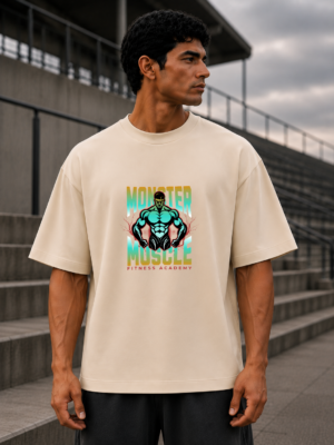 Monster Muscle Off-White Oversized Tee