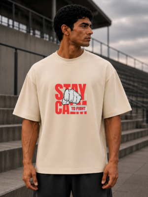 Stay Calm To Fight Off-White Oversized Tee