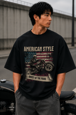American Style Black Oversized Tee