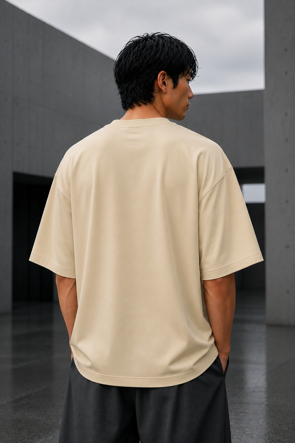 Cosmic Sentinel off-white Oversized Tee - Image 2