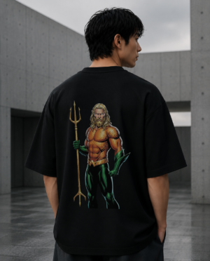 Shuttle fox Superverse oversized black tee back graphic print