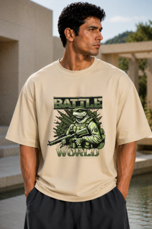 Battle World Off-White Oversized Tee 