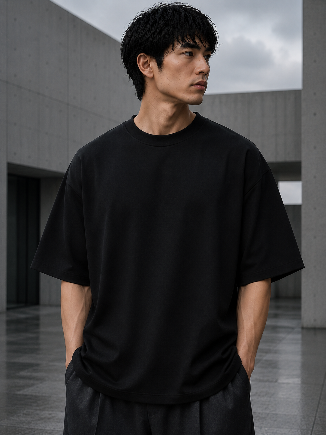 Dark Nocturne black Oversized Tee - Image 2