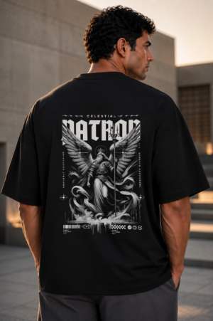 Celestial Patron Black Oversized Tee 