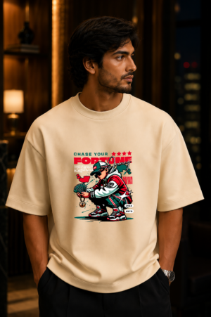 Chase Your Fortune Off-White Oversized Tee 