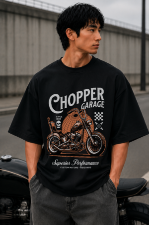 Chopper Garage Black Oversized Tee