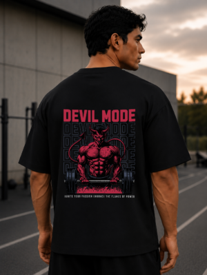 Devil Mode  Black Oversized Tee