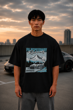Full Speedway Runaway Black Oversized Tee 