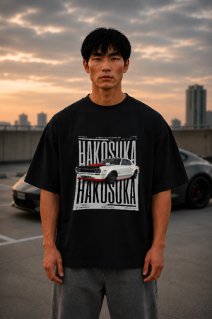 Hakosuka Black Oversized Tee