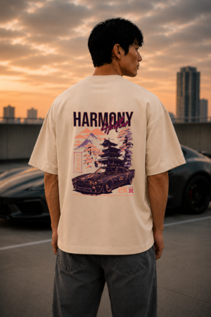 Harmony Cluster Off-White Oversized Tee 