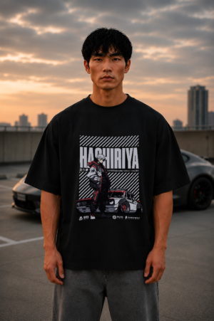 Hashiriya Black Oversized Tee 