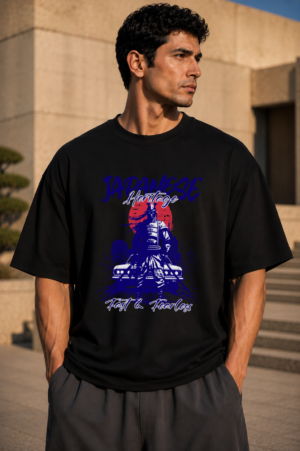 Japanese Heritage Black Oversized Tee 