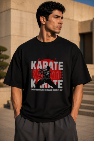 Karate Warrior Black Oversized Tee