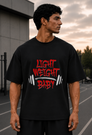 Light Weight Baby Black Oversized Tee