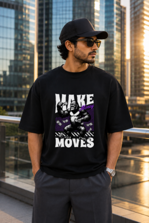 Make Money Moves Black Oversized Tee 