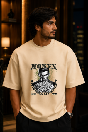 Money Power & Respect Off-White Oversized Tee