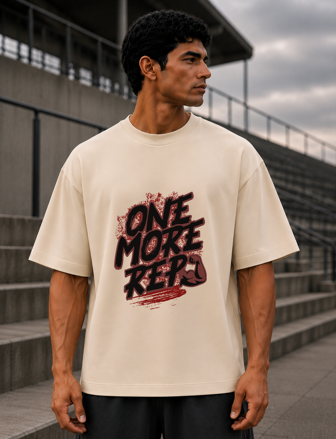 One More Rep Off-White Oversized Tee