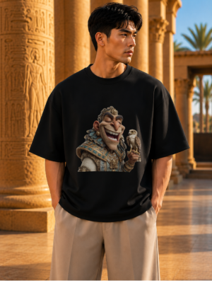 The Wise Pharaoh Black Oversized Tee
