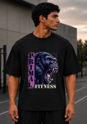 Primal Fitness Black Oversized Tee