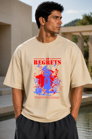 No Regrets Off-White Oversized Tee
