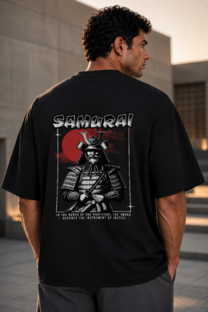 Samurai Warrior Black Oversized Tee 