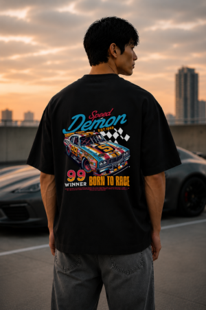 Speed Demon Black Oversized Tee