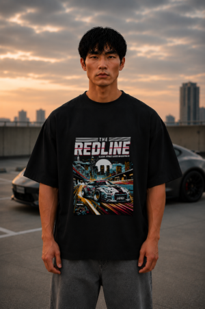 The Redline Black Oversized Tee 