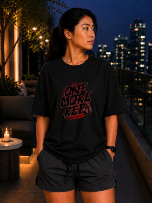 One More Rep Black Oversized Tee 