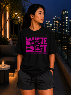 Move Weight Black Oversized Tee