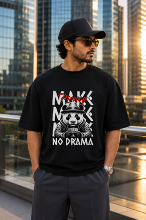 Make Money No Drama Black Oversized Tee 