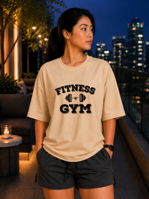 Fitness Gym Oversized Tee – Off White