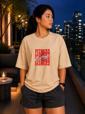 Fitness Warrior Oversized Tee – Off White