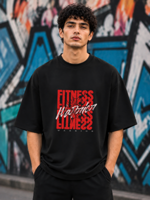 Fitness Without Limits Black Oversized Tee