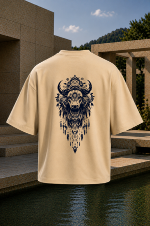 Mystic Bull Oversized Tee-Off White