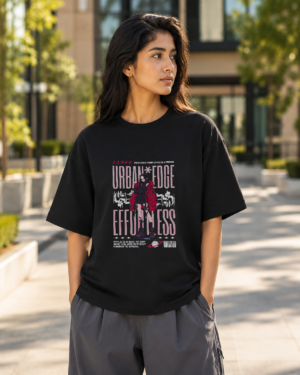 Urban Edge Oversized Tee-Black