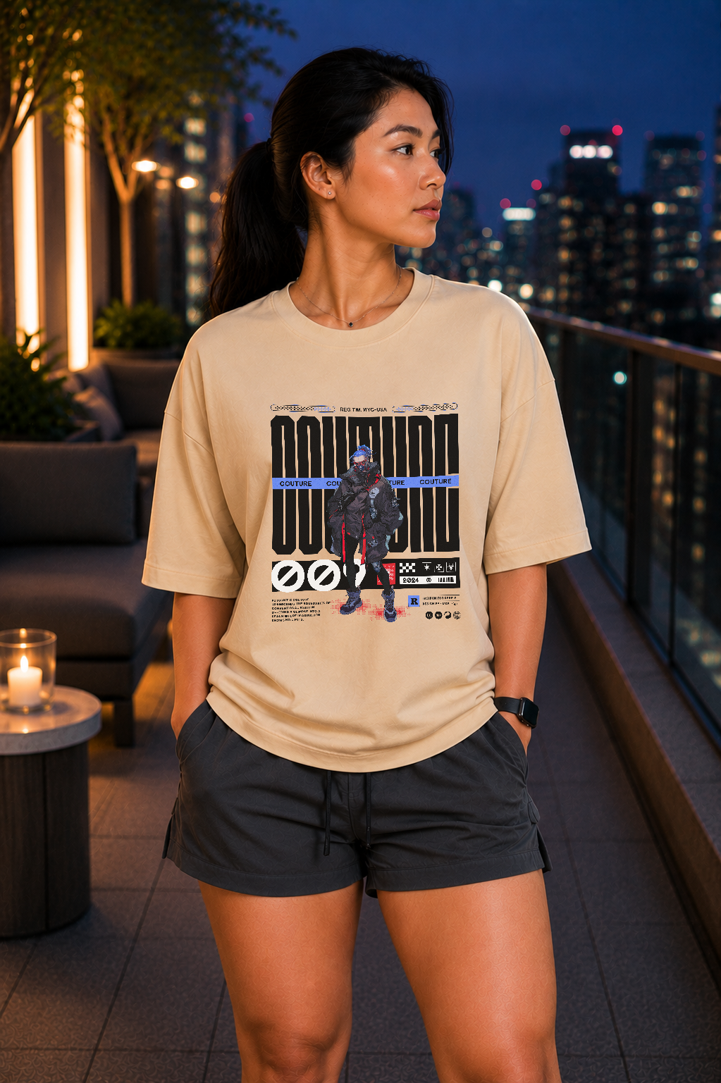 Tokyo Runner Oversized Tee-Off White
