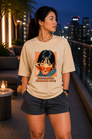 Neon Shades Anime Oversized Tee-Off White