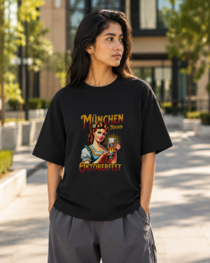Munich Oktoberfest Oversized Tee-Black