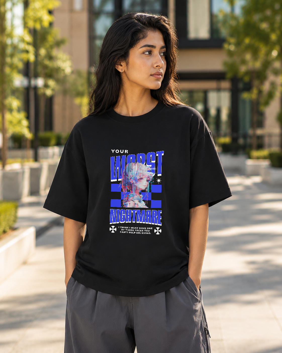 Your Worst Nightmare Oversized Tee-Black